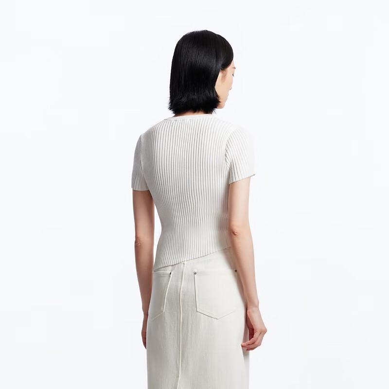 VEROMODA Hollow-Out Twist-Knot Knit Short-Sleeve Top