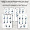 4Pcs 4-Week Chair Exercise Chart for Seniors Full Body Seated Stretching
