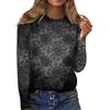Women's Casual Fashion Halloween Print Long Sleeve O-Neck Pullover Top Blouse