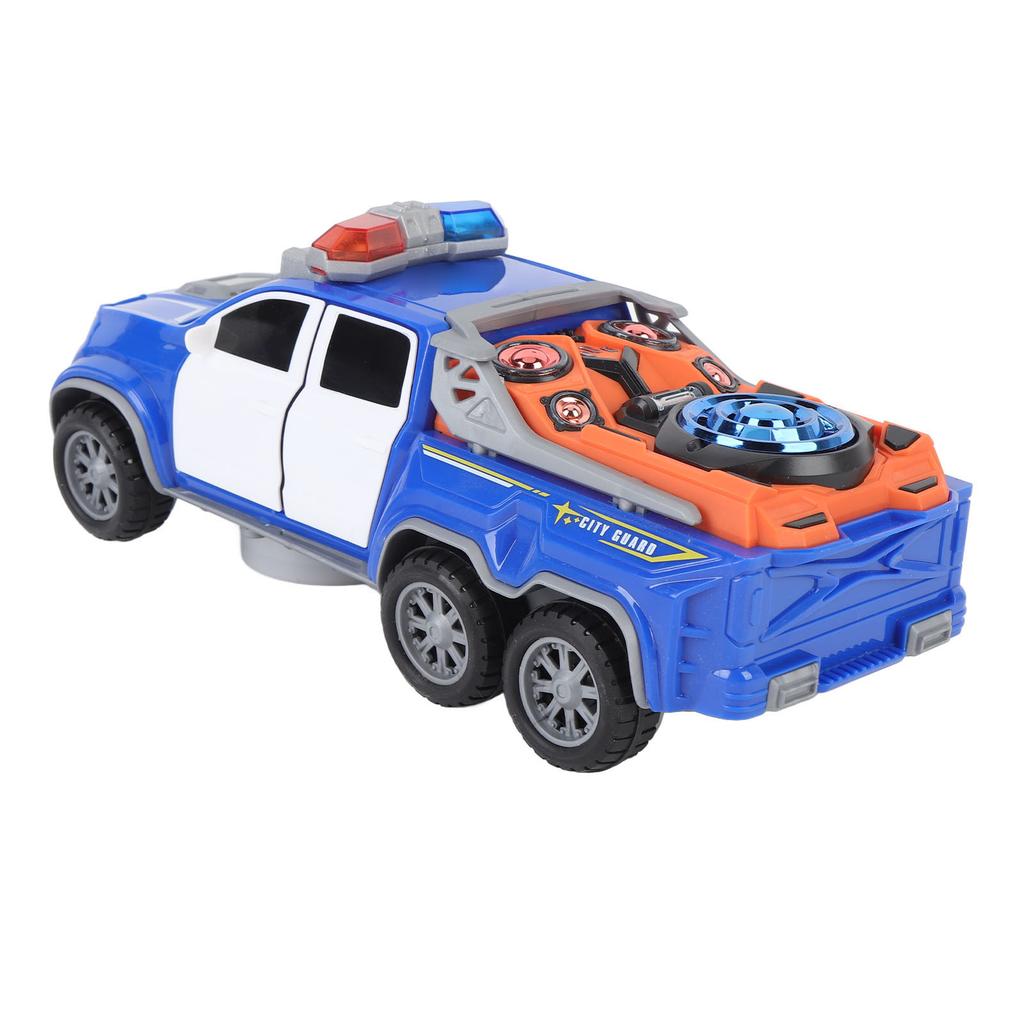 Игрушечная машина со светом и звуком, вращающаяся на 360 градусов, с автоматическим открыванием дверей, на батарейках, светящаяся машина