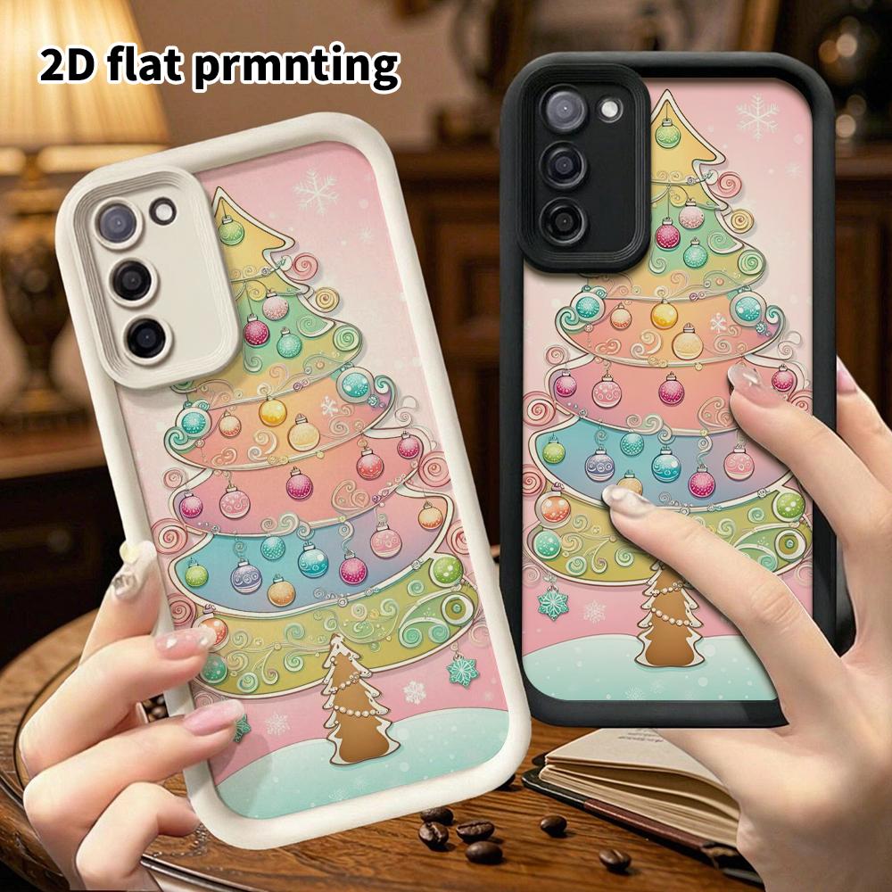 Phone Case: 2D Flat Samsung Galaxy A34 A35 M05 M06 S20 S22 S21 FE Plus 5G Step Design Protective Case, Patterned Christmas Tree, Christmas and Hallowe