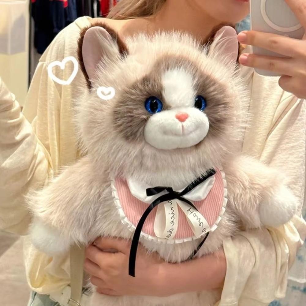 Simulated Ragdoll Kitten Shoulder Bag Cute Cartoon Cat Crossbody Bag Gift for Girlfriend