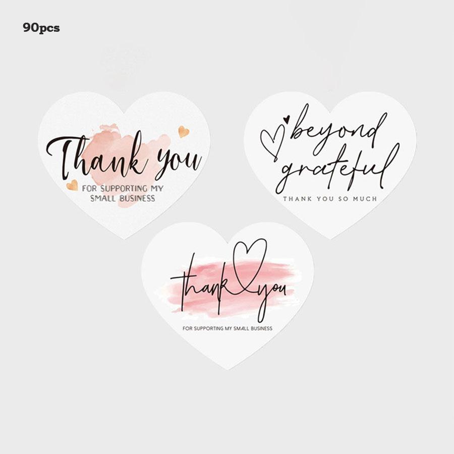 30pcs Heart Shape Greeting Tags Thank You Kraft Paper Card For Small Shop Gift DIY Decoration Card For Small Business