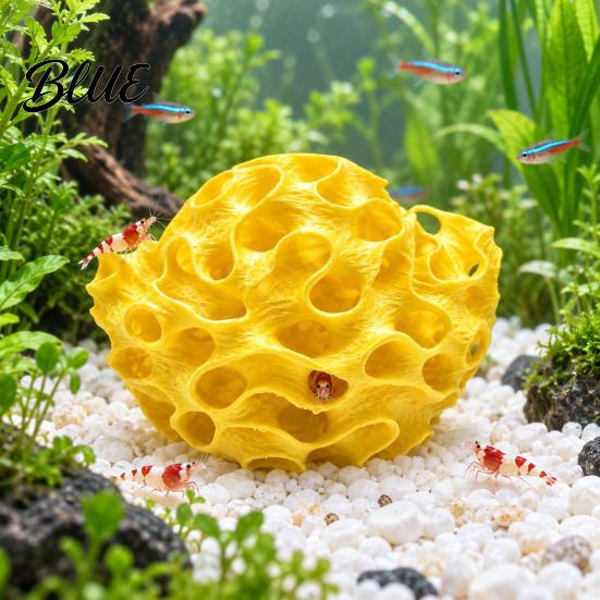Shrimp Tank Supplies Aquarium Cave, 3D Printed Honeycomb Betta Hide, Fish Shelter Hideout, Porous Sphere for Guppy Small Breeding Ground