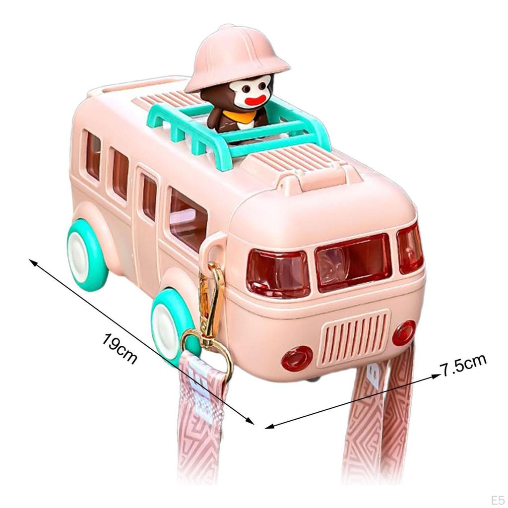 Симпатичная бутылка для воды в форме автобуса с плечевым ремнем, бутылки для девочек, чашка для школы кемпинга