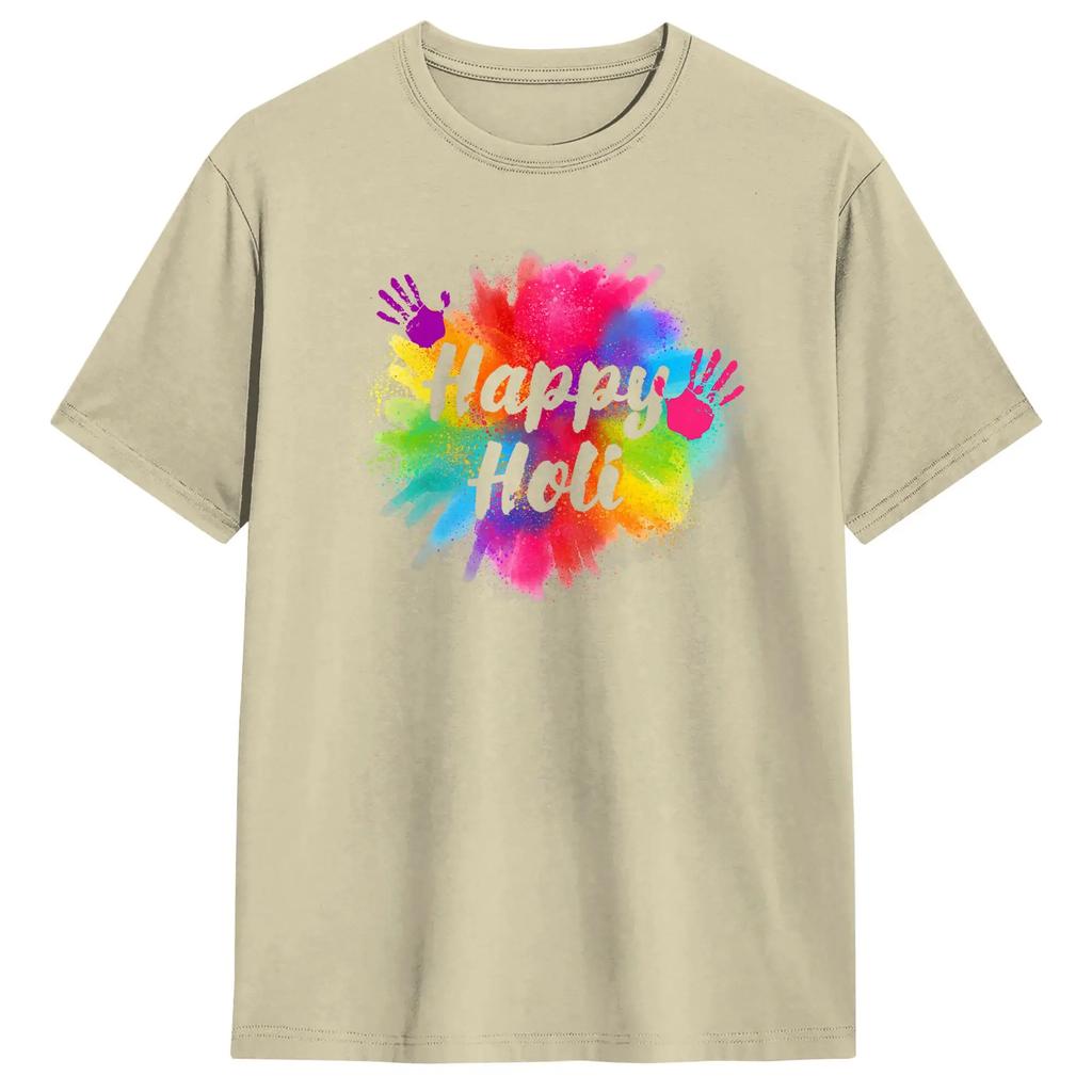 Happy Holi T Shirt WoUnisex s Color India Hindu TShirts For Unisexs Tee Shirt Short Sleeve Y2K Basic Top Tees