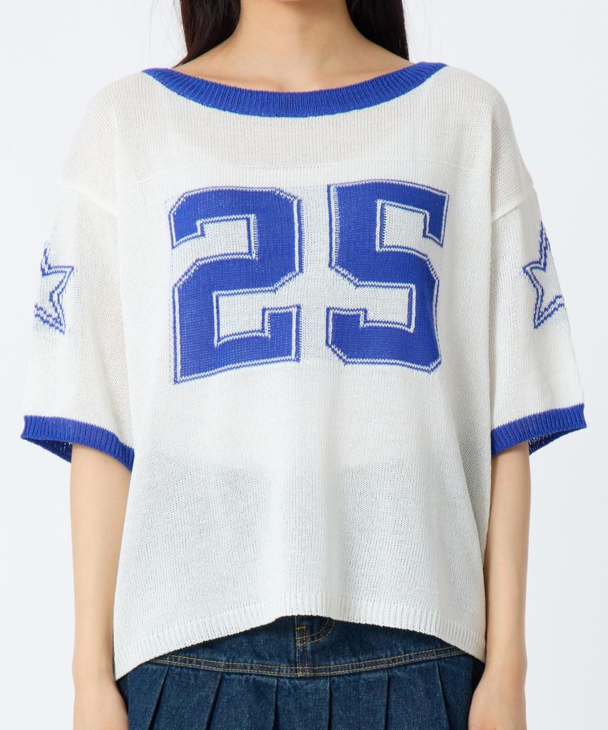 ANDTHEOTHER Oversized Round Neck Short Sleeve Knit Blue