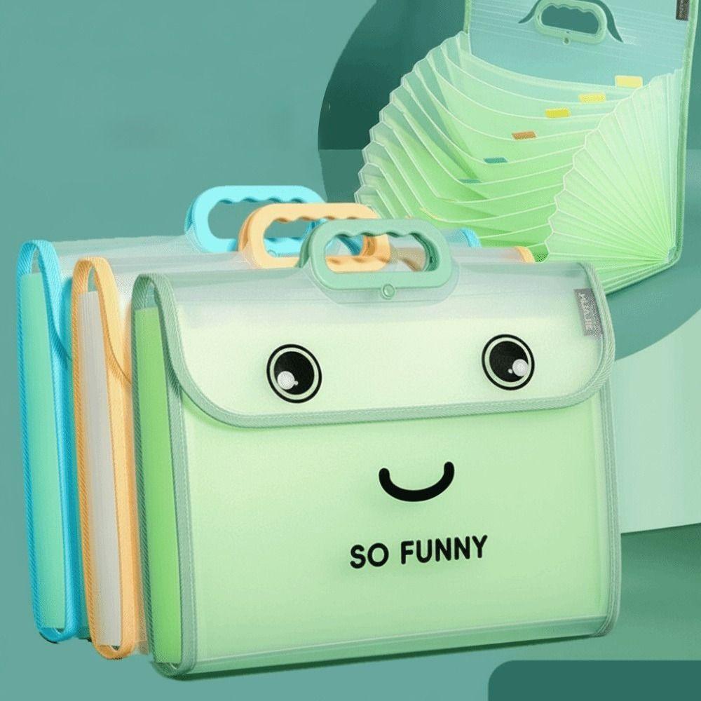Waterproof Accordion File Folder Transparent Portable File Bag New Document Organizer For Students