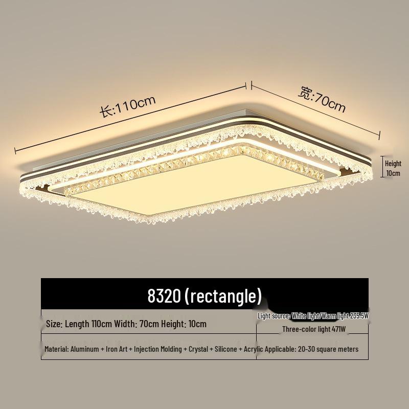 Modern Minimalist Crystal Ceiling Light for Bedroom, Living Room, and More