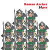 10 шт. MOC Средневековый замок Рыцари Римские солдаты Строительные блоки Военные Древний Египет Фигурки мумий Воин Стражник Оружие Кирпич
