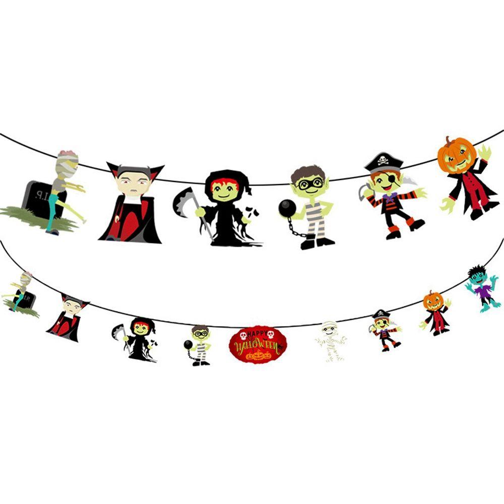 House Halloween Festival Ornaments Halloween Decor Hanging Garland Paper Chain Halloween Banner
