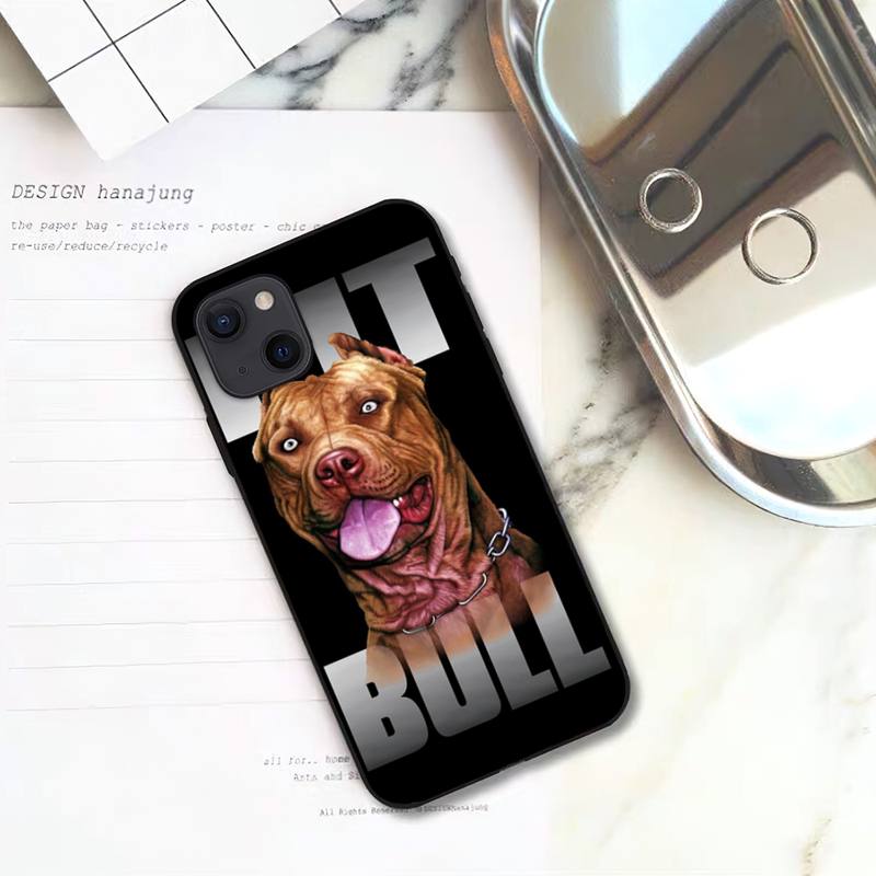 Чехол для телефона с милым питбулем и собакой для iPhone 11 12 Mini 13 14 Pro XS Max X 8 7 6s Plus 5 SE XR Shell