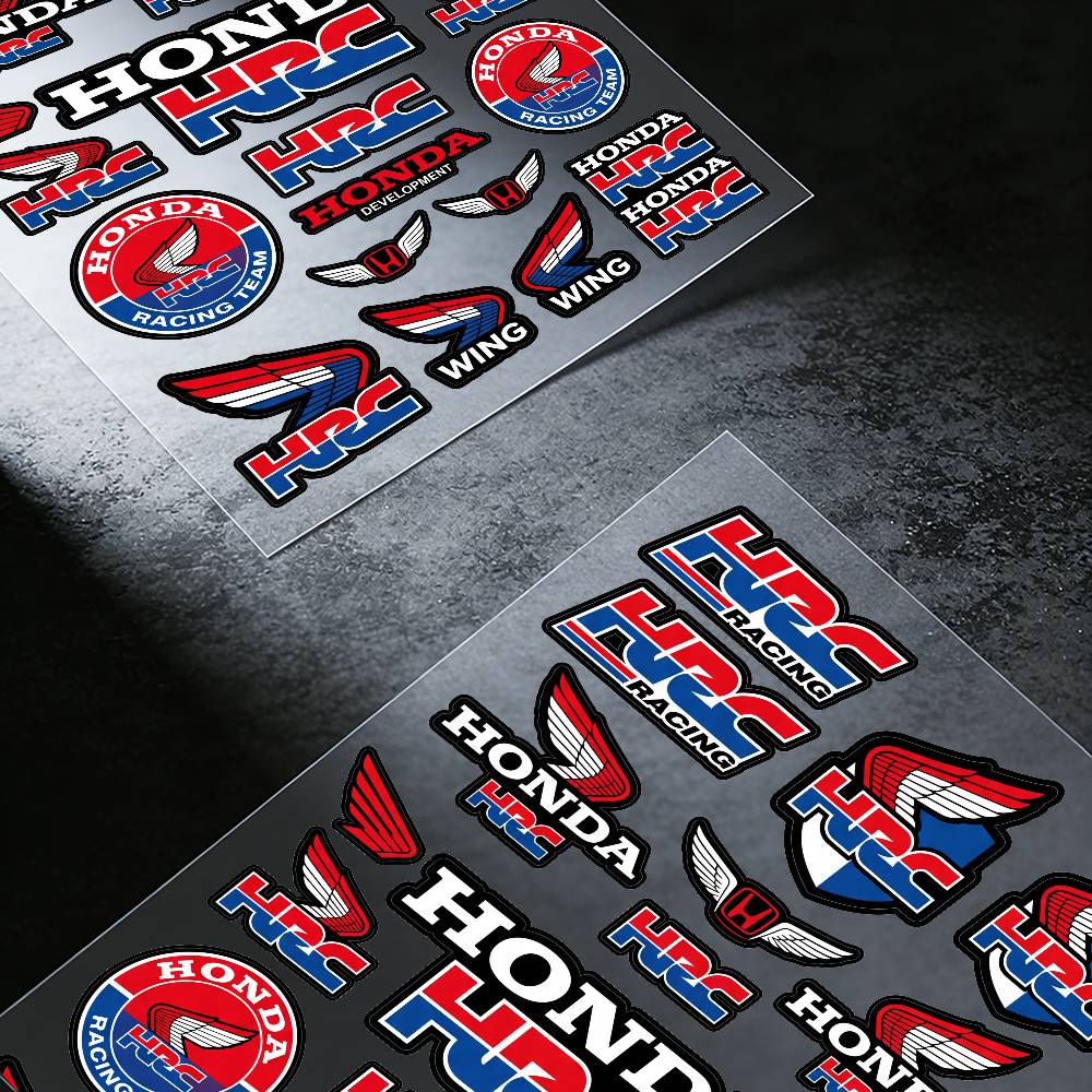 FOR HONDA HRC H WING Motorcycle Reflective Stickers Waterproof Decals for Helmet Scooter Fuel Tank JX Toolbox Racing
