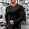 Men's Sportswear Gym T-Shirts Long Sleeve Compression Quick Dry Running Shirts Round Neck Sports Top
