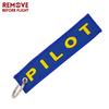Fashion Pilot Key Chain Embroidery Safety Tag Aviation Gifts Blue with Yellow Pilot