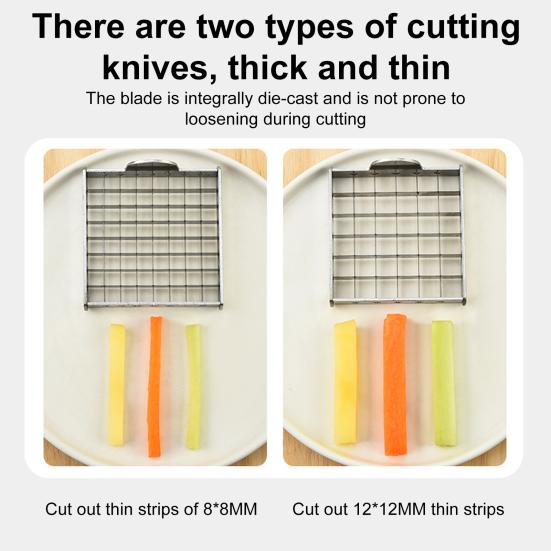 Резак для картофеля фри из нержавеющей стали, резак для картофельных чипсов с нескользящей присоской