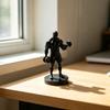 3D-печатное украшение тяжелоатлета, Черная статуэтка мускулистого мужчины, с гантелями, Настольная скульптура для спортзала, Подарок для людей, любящих фитнес