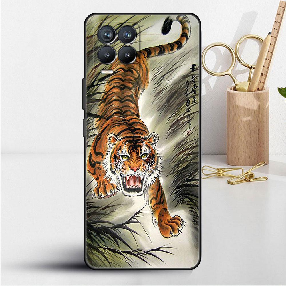 Чехол для Realme 8 C21y GT Neo 2 3 8i C21 7 C11 6 C12 C35 C3 GT 9 Pro C12 Master Funda Phone Cover Tiger Crane ART