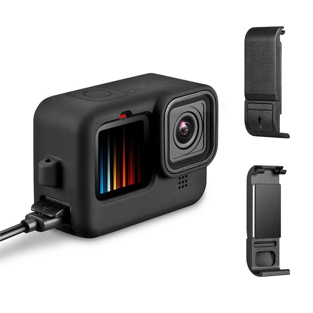 Водонепроницаемый корпус Силиконовый чехол-рукава Боковая крышка аккумулятора Фильтр для GoPro Hero 13 12 11 10 9 Экшн-камера Go pro Аксессуары