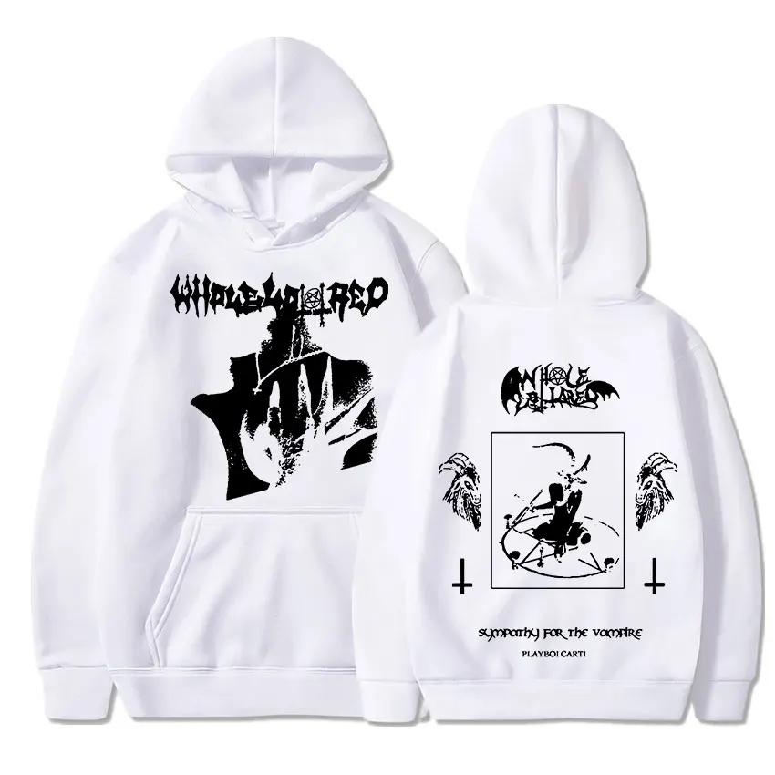 Толстовки с капюшоном для рэпера Playboi Carti, музыкальный альбом Whole Lotta, красные толстовки Devil satan, винтажный пуловер большого размера в стиле хип-хоп, уличная одежда
