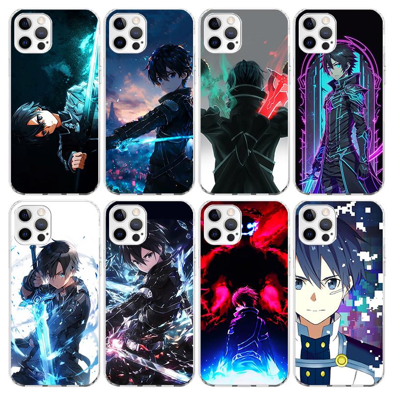 Sword Art Online Kirito Phone Case For iPhone 17 Air 11 13 Mini 14 15 Plus 16 12 Pro Max 16E SE 7 8 Pattern Soft TPU Back Cover
