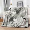 Spooky Gothic Throw Blanket | Soft Flannel Couch Bedspread with Black & White Tree, Bats, Ghosts | All-Season Cozy Decor for Living Room, Bedroom, Par
