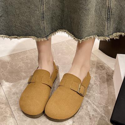 Мода 2024 года, лето, новая мода, круглый носок, матовая кожа, однотонные, универсальные, удобные, большого размера, плоские туфли, женские одинарные туфли