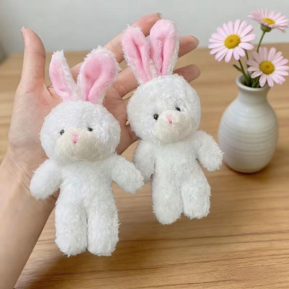 10Pcs Cartoon Animal White Rabbit Plush Keychain Easter Party Bunny Plush Dolls Holiday Gift