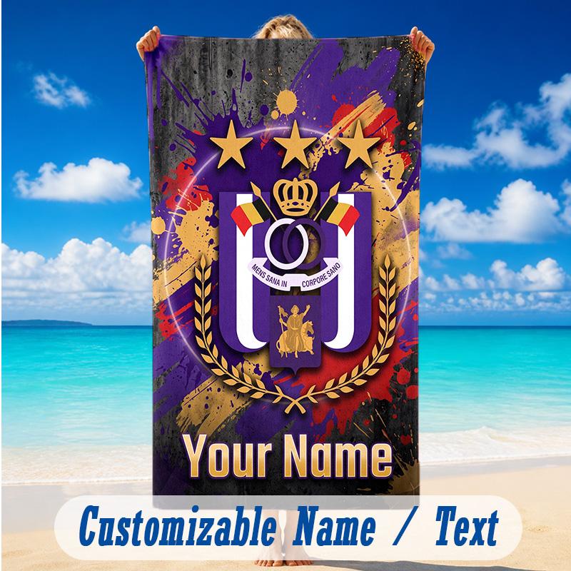 Beach Towel Custom Name Text, Quick Dry Large Towel For Beach HomeAnderlecht FC