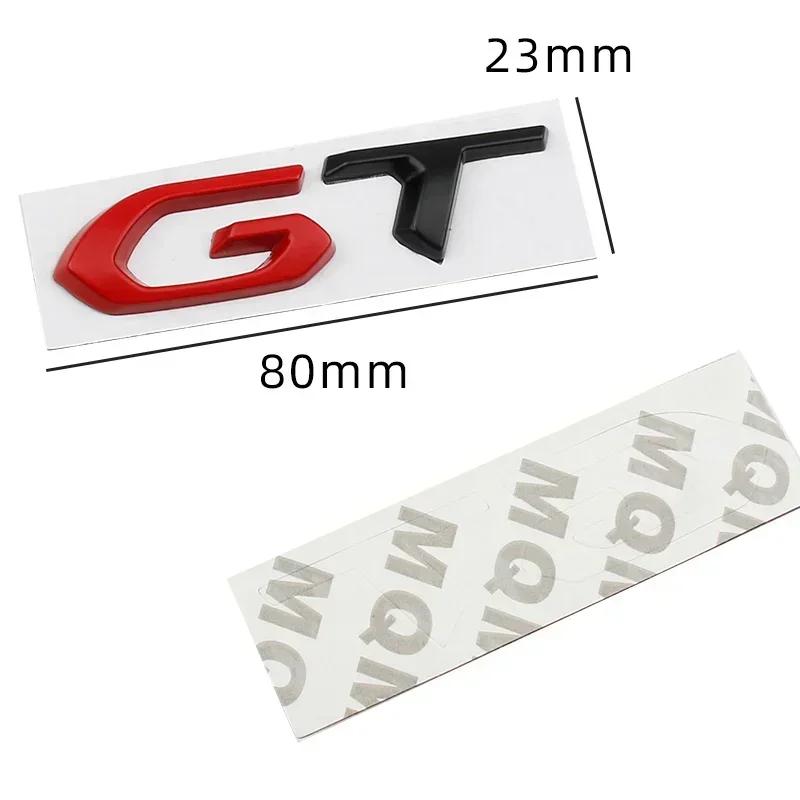 BBDP9 3D Metal GT Logo Car Rear Trunk Emblem Badge Decals Sticker for KIA Peugeot 208 308 508 2008 3008 5008 106 107 206 207 307 406