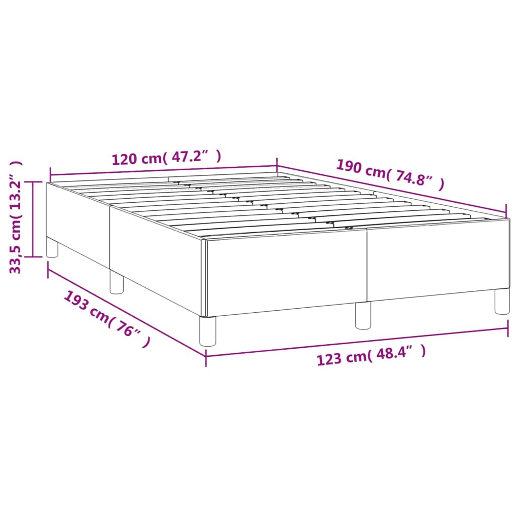 Bed Frame without Mattress Taupe 120 x 190 cm Fabric