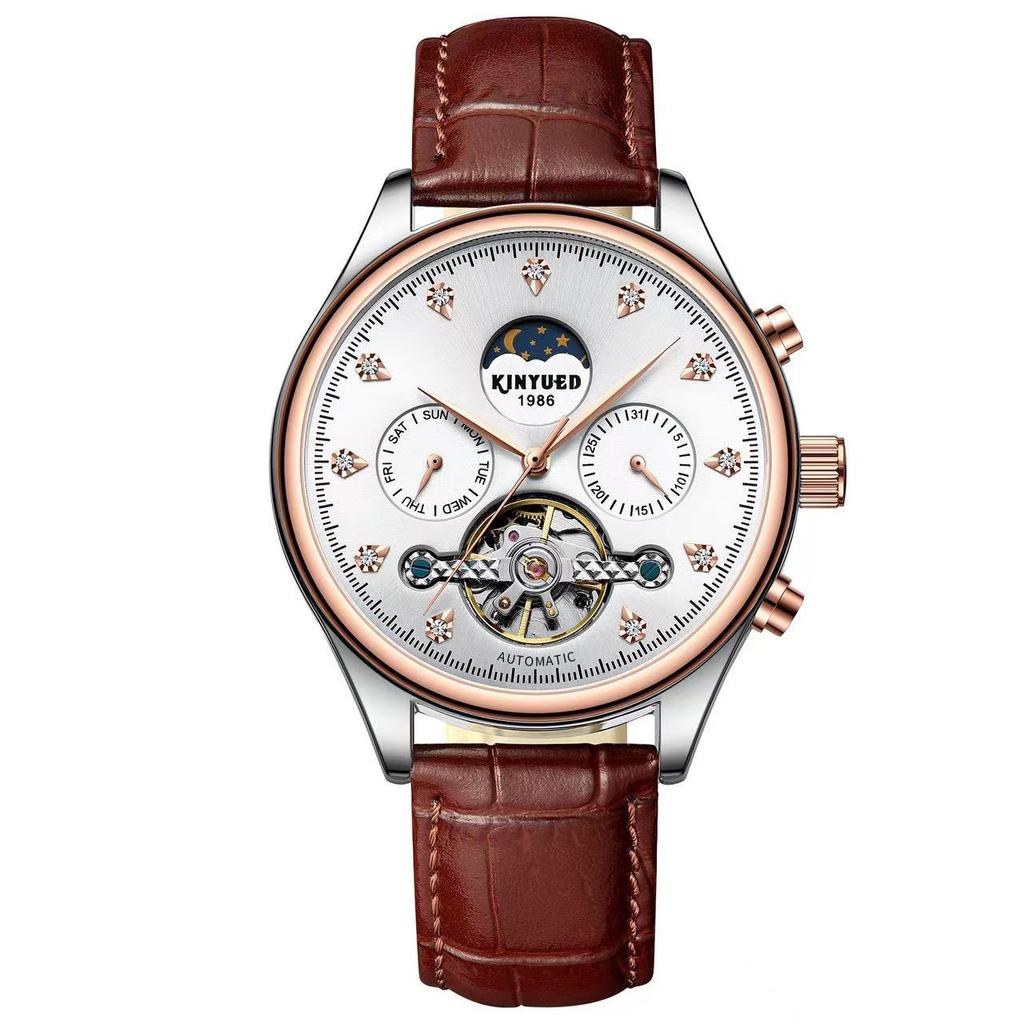 KINYUED Factory Hot Selling Quartz Watches Life Waterproof Wristwatch Men Tourbillon Movement for Men