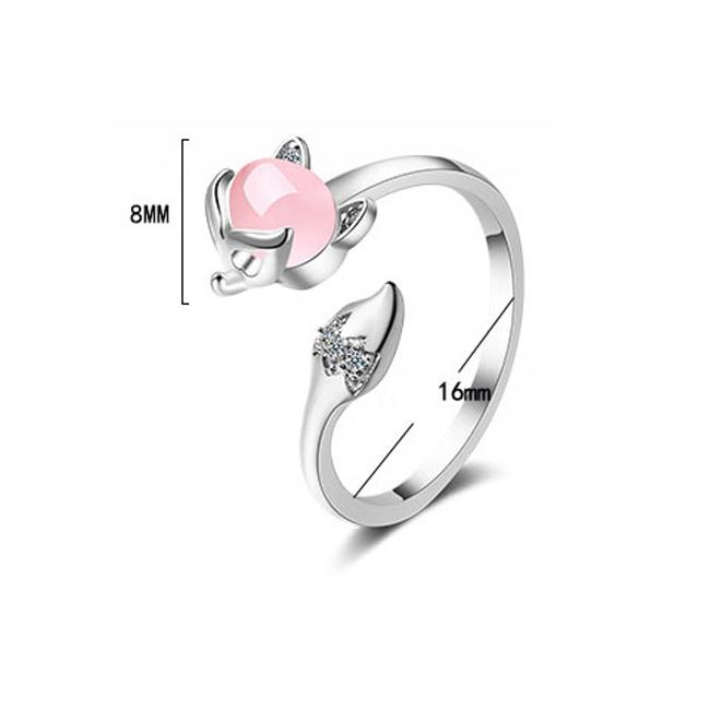 POMOiii Темпераментный синтетический опал с лисой, открытое кольцо, ювелирные изделия, оптовая продажа, подарок для свадебной вечеринки