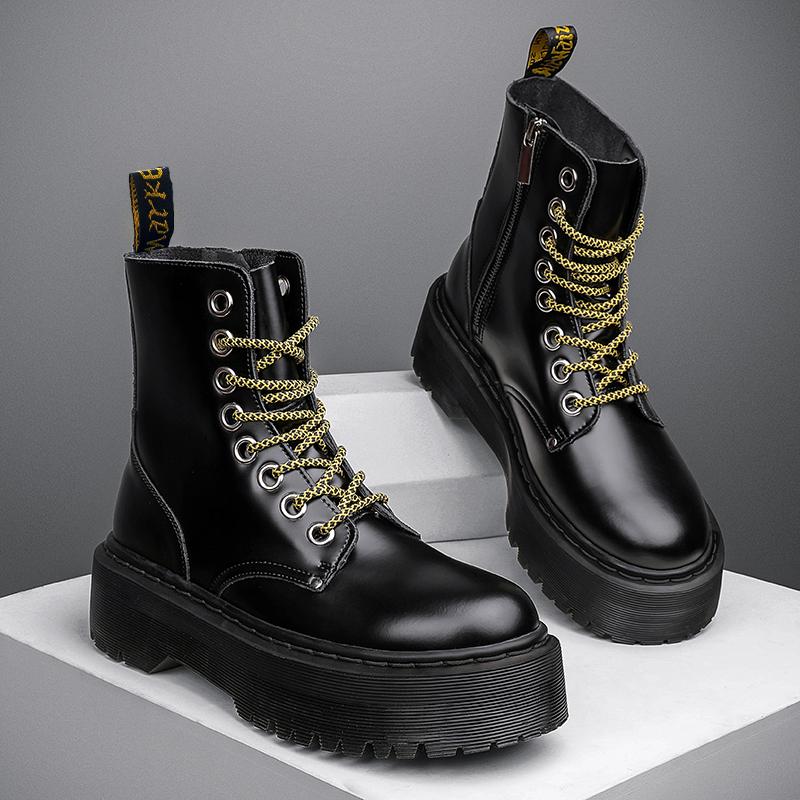 Женские высокие сапоги, кожаные ботинки на шнуровке, водонепроницаемая дорожная обувь