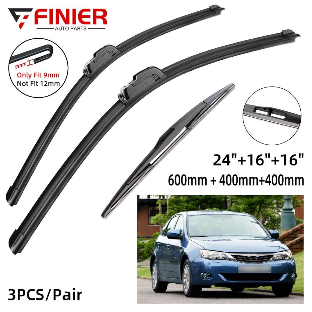 3 шт. щетки стеклоочистителя для Subaru Impreza Hatchback MK3 GE GV GH GR 2007-2014 24 "16" 16 "подходят для переднего лобового стекла, щетки для окон, резак, аксессуары