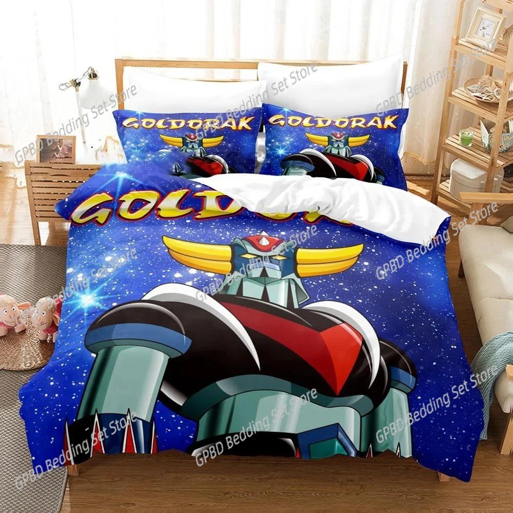 Картонная упаковка Goldorak Grendizer UFO Robo Комплект постельного белья 3D-печать Подходит для спальни Мягкий с мягкой тканью Комплект пододеяльника С наволочками Домашний текстиль