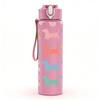 1PC Multi Breed Dog Silhouette Pattern Print 750ml Color Plastic Sports Water Bottle Leakproof Flip Straw Lid Suitable for Sports Office Home Use