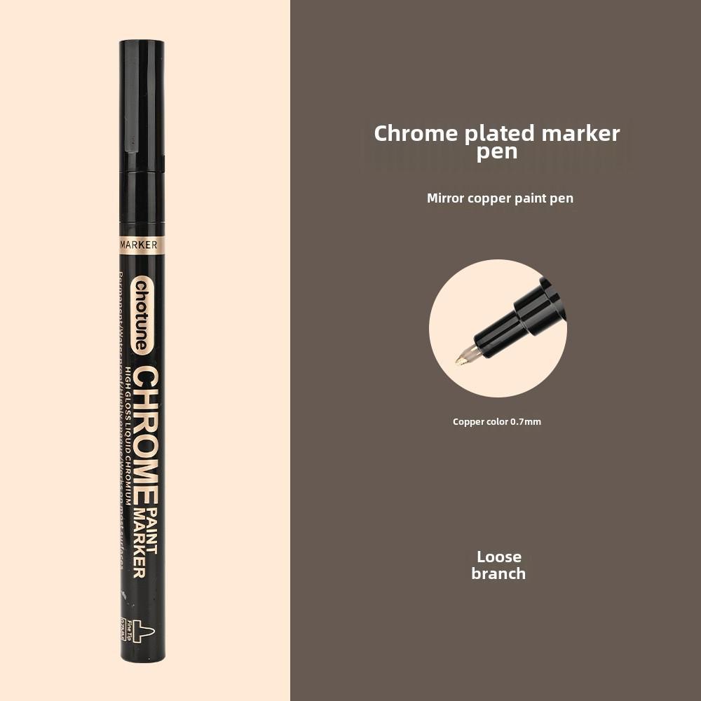 Chrome Mirror Marker: Electroplated Silver Reflective DIY Pen for Gundam Models, Glass, and Metal Painting.