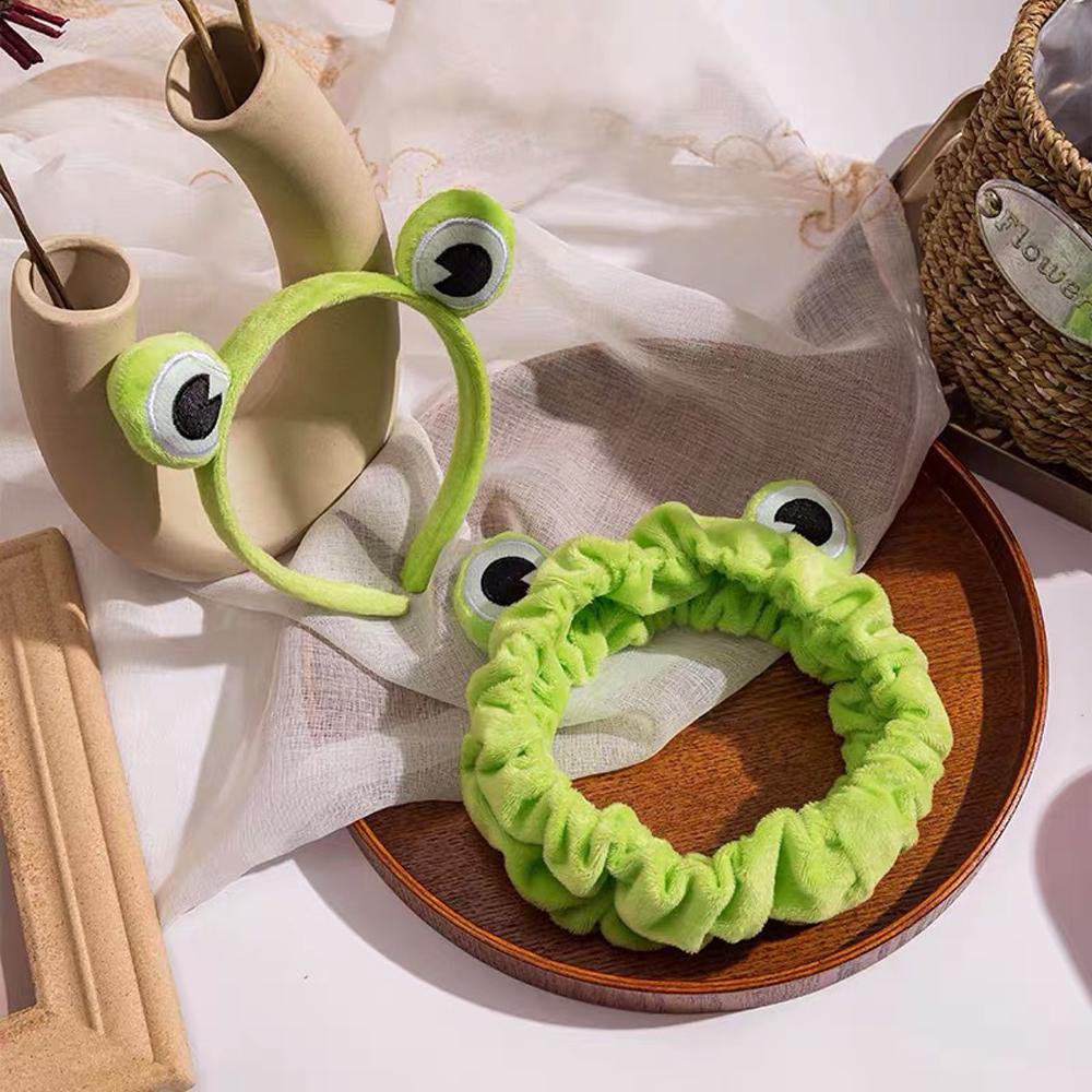 Girls Wide-brimmed Elastic Skincare Hair Band Makeup Headband Washing Face Hairband Funny Frog