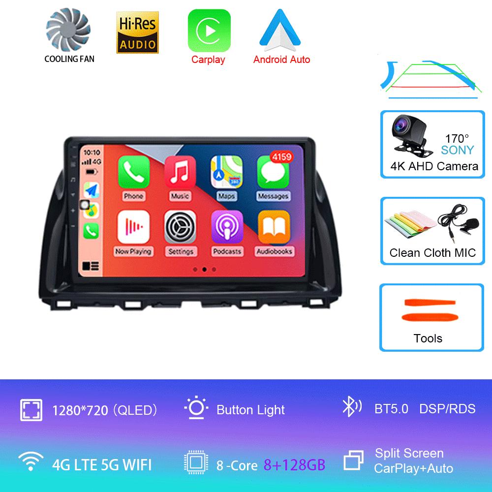 Android 14 мультимедийный проигрыватель 2 DIN для Mazda CX5 CX-5 CX 5 2012 2013 2014 2015 автомобильное радио WIFI+4G головное устройство GPS Carplay Auto DSP