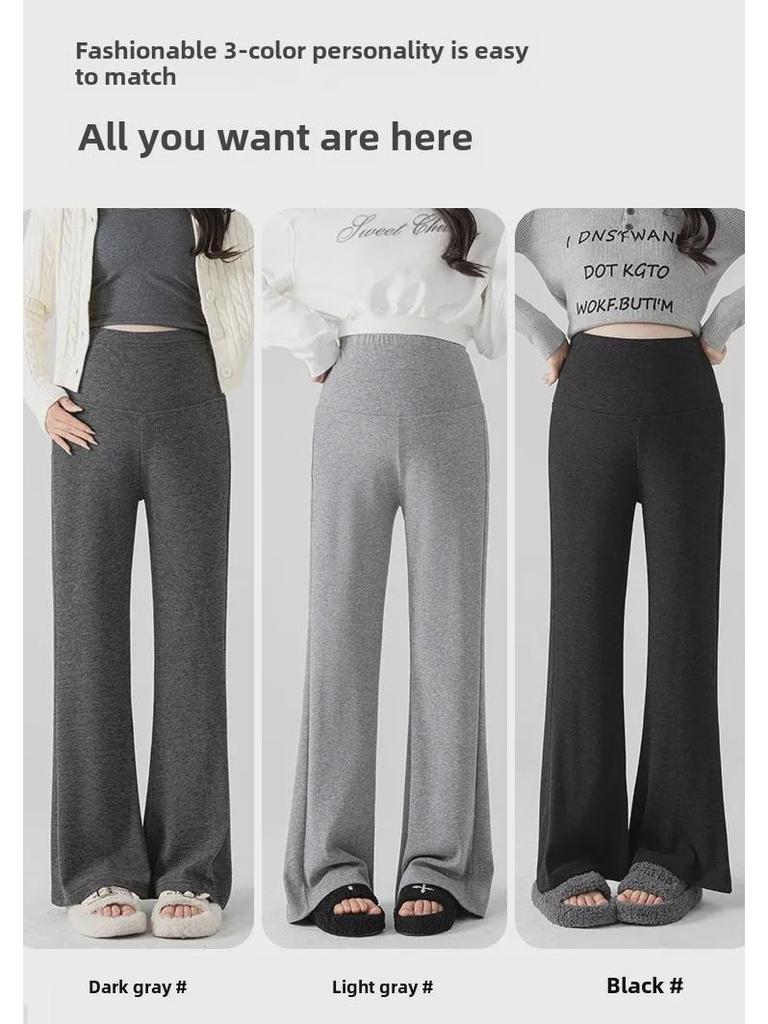 Новые свободные брюки-клеш для беременных с бархатом для осени/зимы