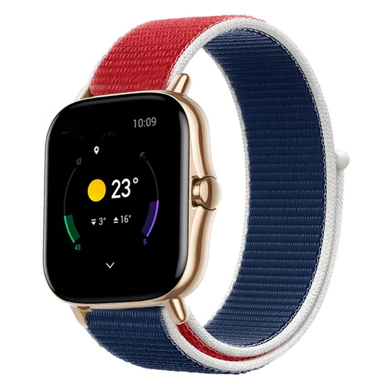 20mm/22mm Nylon Loop Watch Band For Amazfit GTS/4/2/2e/3/GTS2 Mini/GTR 4/3 pro/GTR2/2e/stratos 2/3 Bracelet Amazfit Bip-u Strap