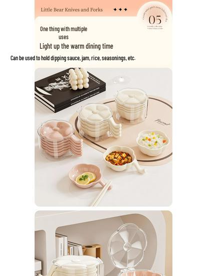 Молочно-белая фуфу маленькая тарелка для приправ в виде цветка с коробкой для хранения