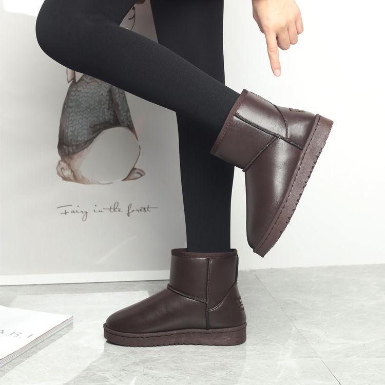 Водонепроницаемые и нескользящие 2025 новые зимние ботинки женские короткие ботинки на плоской подошве корейская версия хлопковая обувь утолщенные теплые женские ботинки студенческая обувь