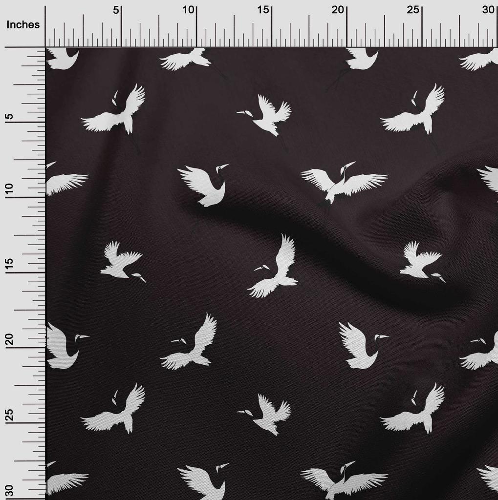 oneOone Хлопковая гибкая шоколадно-коричневая ткань, принадлежности для квилтинга с птицами, швейная ткань с принтом, 40 дюймов в ярдах
