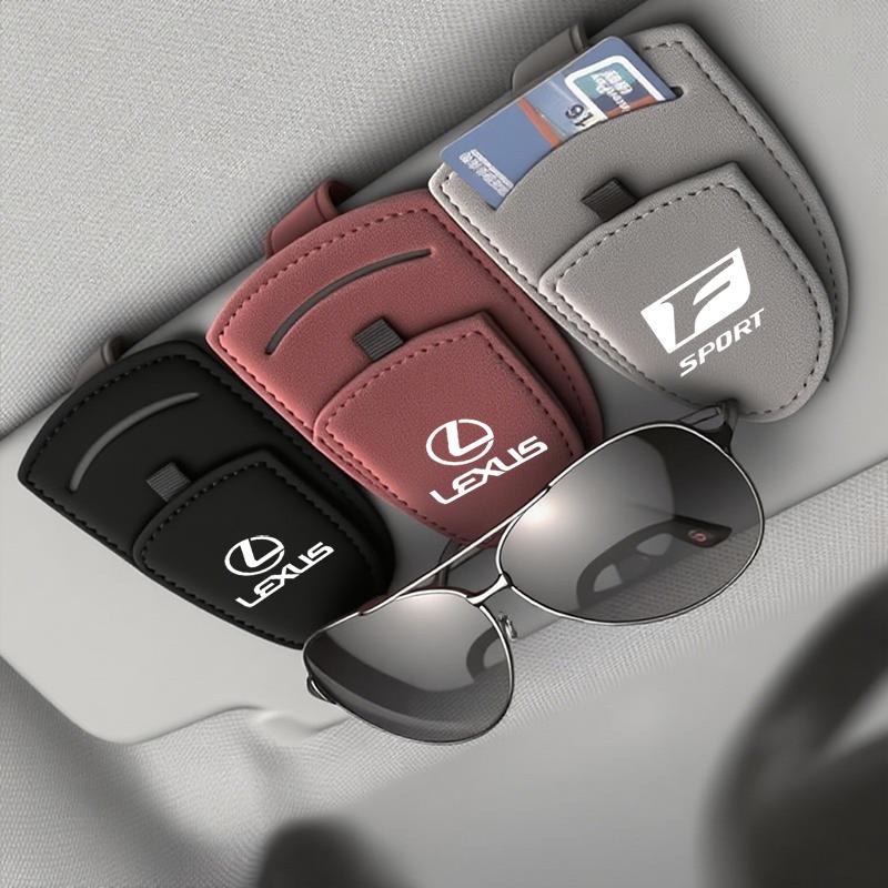 Multifunctional Pu Leather Car Sun Visor Glasses Holder Clip For Lexus F SPORT ES RX NX LS UX LM LX GX LC RZ IS CT GS RC HS LBXLM6