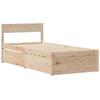 VidaXL Cadre de lit avec tiroirs 90x190 cm bois de pin massif, meuble de chambre à coucher, sommier, lit en bois, lit, lit 846804