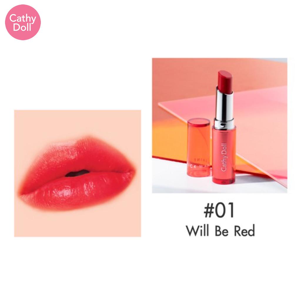 Cathy Doll Губная помада Wanna Shine, масло виноградных косточек, гиалурон, помада Lustruos, №01-№06, 3 г - Тайская косметика