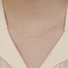 Hei [sv925] Thin Bezel Cubic Necklace