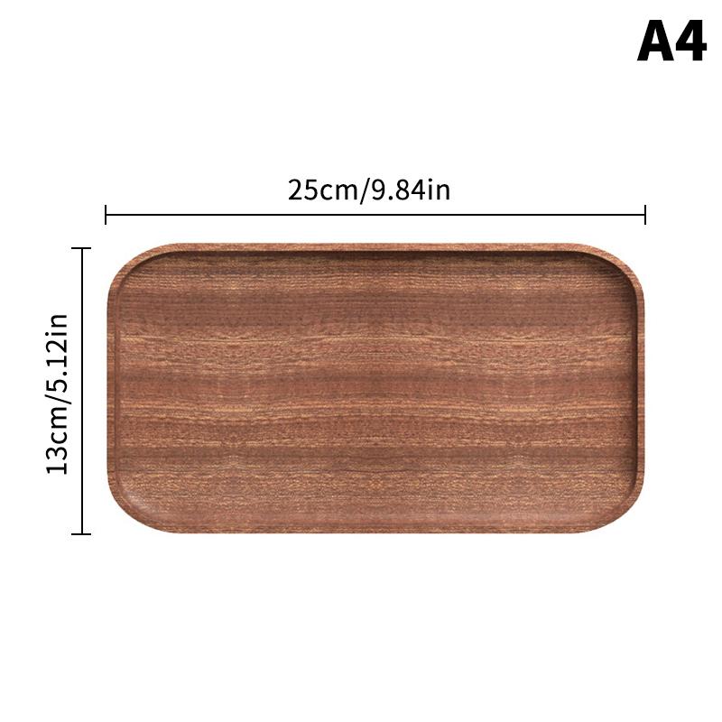 Large Size Walnut Wooden Tray Ins Wind Wooden Plate Dinner Plate Cake Bread Coffee Tea Solid Wood Plate Tray Serving Table Plate